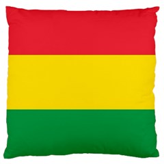 Rasta Colors Red Yellow Gld Green Stripes Pattern Ethiopia Large Cushion Case (one Side) by yoursparklingshop