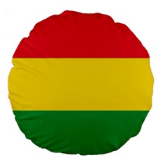 Rasta Colors Red Yellow Gld Green Stripes Pattern Ethiopia Large 18  Premium Round Cushions by yoursparklingshop