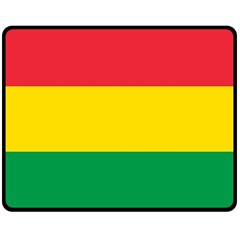 Rasta Colors Red Yellow Gld Green Stripes Pattern Ethiopia Double Sided Fleece Blanket (medium)  by yoursparklingshop