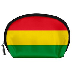 Rasta Colors Red Yellow Gld Green Stripes Pattern Ethiopia Accessory Pouches (large)  by yoursparklingshop