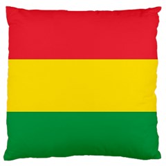 Rasta Colors Red Yellow Gld Green Stripes Pattern Ethiopia Large Flano Cushion Case (two Sides) by yoursparklingshop