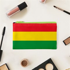 Rasta Colors Red Yellow Gld Green Stripes Pattern Ethiopia Cosmetic Bag (xs) by yoursparklingshop