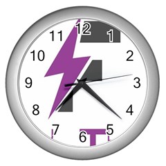 Original Logos 2017 Feb 5529 58abaecc49c40 (1) Wall Clocks (silver)  by FlashyThread