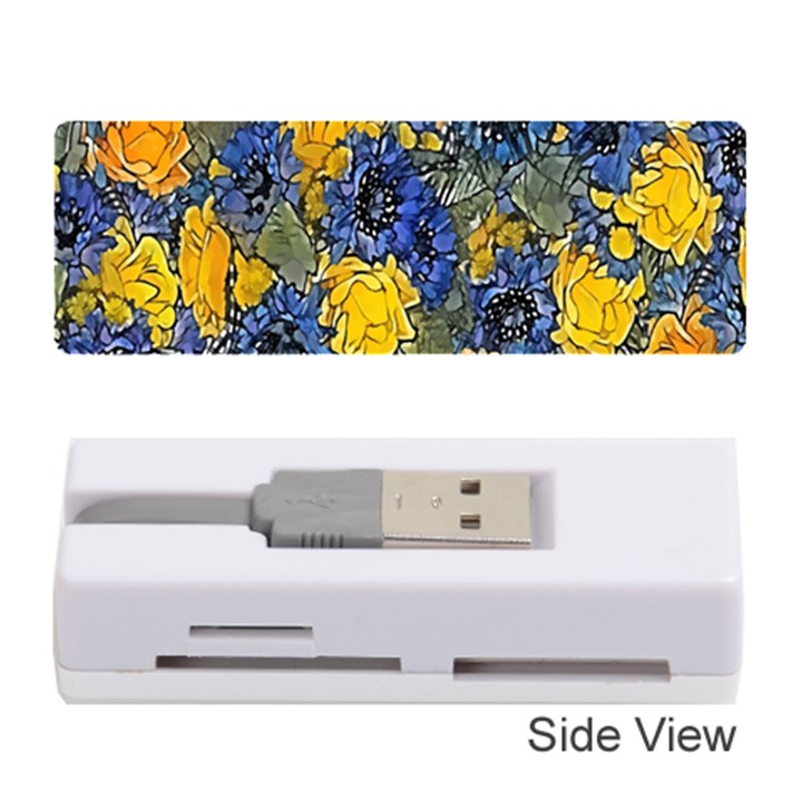 Floral Pattern Background Memory Card Reader (Stick) 