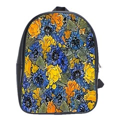 Floral Pattern Background School Bags (xl)  by Simbadda