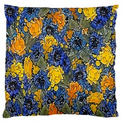 Floral Pattern Background Large Flano Cushion Case (one Side) by Simbadda