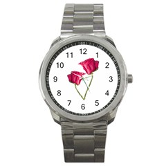 Red Roses Photo Sport Metal Watch by dflcprints