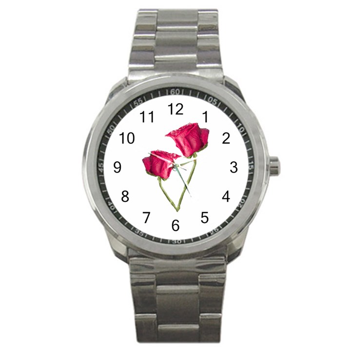 Red Roses Photo Sport Metal Watch