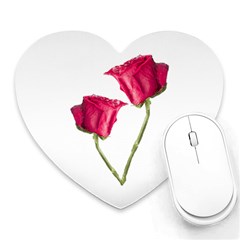 Red Roses Photo Heart Mousepads by dflcprints