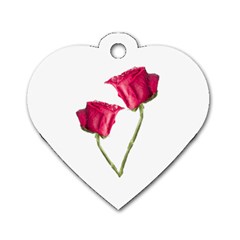 Red Roses Photo Dog Tag Heart (one Side) by dflcprints