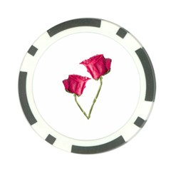 Red Roses Photo Poker Chip Card Guard by dflcprints