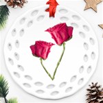 Red Roses Photo Round Filigree Ornament (Two Sides) Front