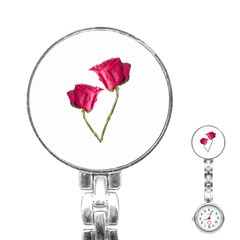 Red Roses Photo Stainless Steel Nurses Watch by dflcprints