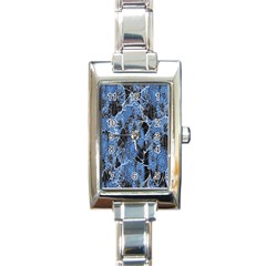 Floral Pattern Background Seamless Rectangle Italian Charm Watch