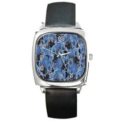 Floral Pattern Background Seamless Square Metal Watch by Simbadda