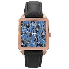 Floral Pattern Background Seamless Rose Gold Leather Watch  by Simbadda