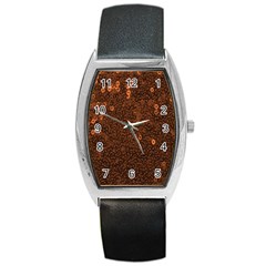 Brown Sequins Background Barrel Style Metal Watch by Simbadda