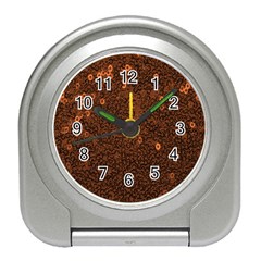 Brown Sequins Background Travel Alarm Clocks by Simbadda