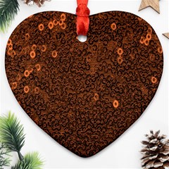 Brown Sequins Background Heart Ornament (two Sides) by Simbadda