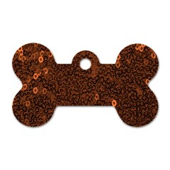 Brown Sequins Background Dog Tag Bone (one Side) by Simbadda