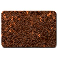 Brown Sequins Background Large Doormat  by Simbadda