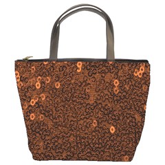 Brown Sequins Background Bucket Bags by Simbadda