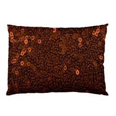 Brown Sequins Background Pillow Case by Simbadda