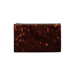 Brown Sequins Background Cosmetic Bag (small)  by Simbadda