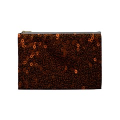 Brown Sequins Background Cosmetic Bag (medium)  by Simbadda