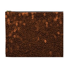 Brown Sequins Background Cosmetic Bag (xl) by Simbadda