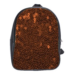 Brown Sequins Background School Bags(large)  by Simbadda