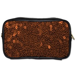 Brown Sequins Background Toiletries Bags by Simbadda