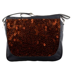 Brown Sequins Background Messenger Bags by Simbadda