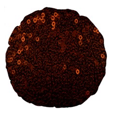 Brown Sequins Background Large 18  Premium Round Cushions by Simbadda