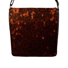 Brown Sequins Background Flap Messenger Bag (l)  by Simbadda