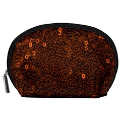 Brown Sequins Background Accessory Pouches (large)  by Simbadda