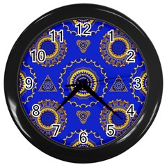 Abstract Mandala Seamless Pattern Wall Clocks (black) by Simbadda