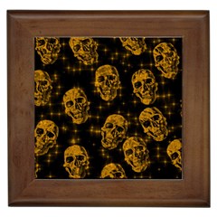 Sparkling Glitter Skulls Golden Framed Tiles by ImpressiveMoments