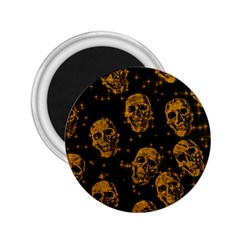 Sparkling Glitter Skulls Golden 2 25  Magnets by ImpressiveMoments