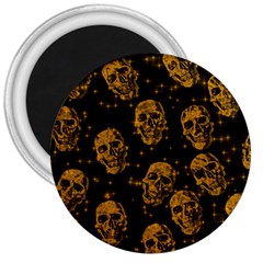 Sparkling Glitter Skulls Golden 3  Magnets by ImpressiveMoments