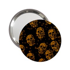 Sparkling Glitter Skulls Golden 2 25  Handbag Mirrors by ImpressiveMoments