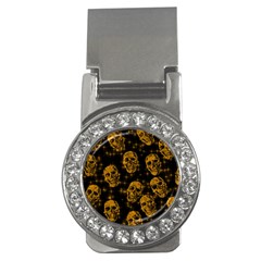 Sparkling Glitter Skulls Golden Money Clips (cz)  by ImpressiveMoments