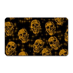 Sparkling Glitter Skulls Golden Magnet (rectangular) by ImpressiveMoments