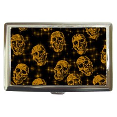 Sparkling Glitter Skulls Golden Cigarette Money Cases by ImpressiveMoments