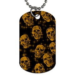 Sparkling Glitter Skulls Golden Dog Tag (two Sides) by ImpressiveMoments