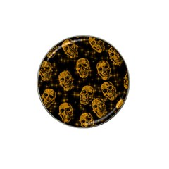 Sparkling Glitter Skulls Golden Hat Clip Ball Marker by ImpressiveMoments