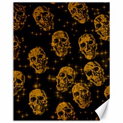 Sparkling Glitter Skulls Golden Canvas 11  X 14   by ImpressiveMoments