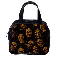 Sparkling Glitter Skulls Golden Classic Handbags (one Side) by ImpressiveMoments