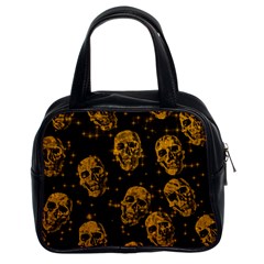 Sparkling Glitter Skulls Golden Classic Handbags (2 Sides) by ImpressiveMoments