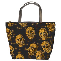 Sparkling Glitter Skulls Golden Bucket Bags by ImpressiveMoments